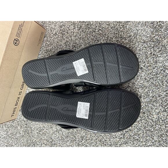 Women’s Clark’s Kitly Ave Flat Strappy Sandal Black Leather Size 11M Boho - Picture 7 of 7